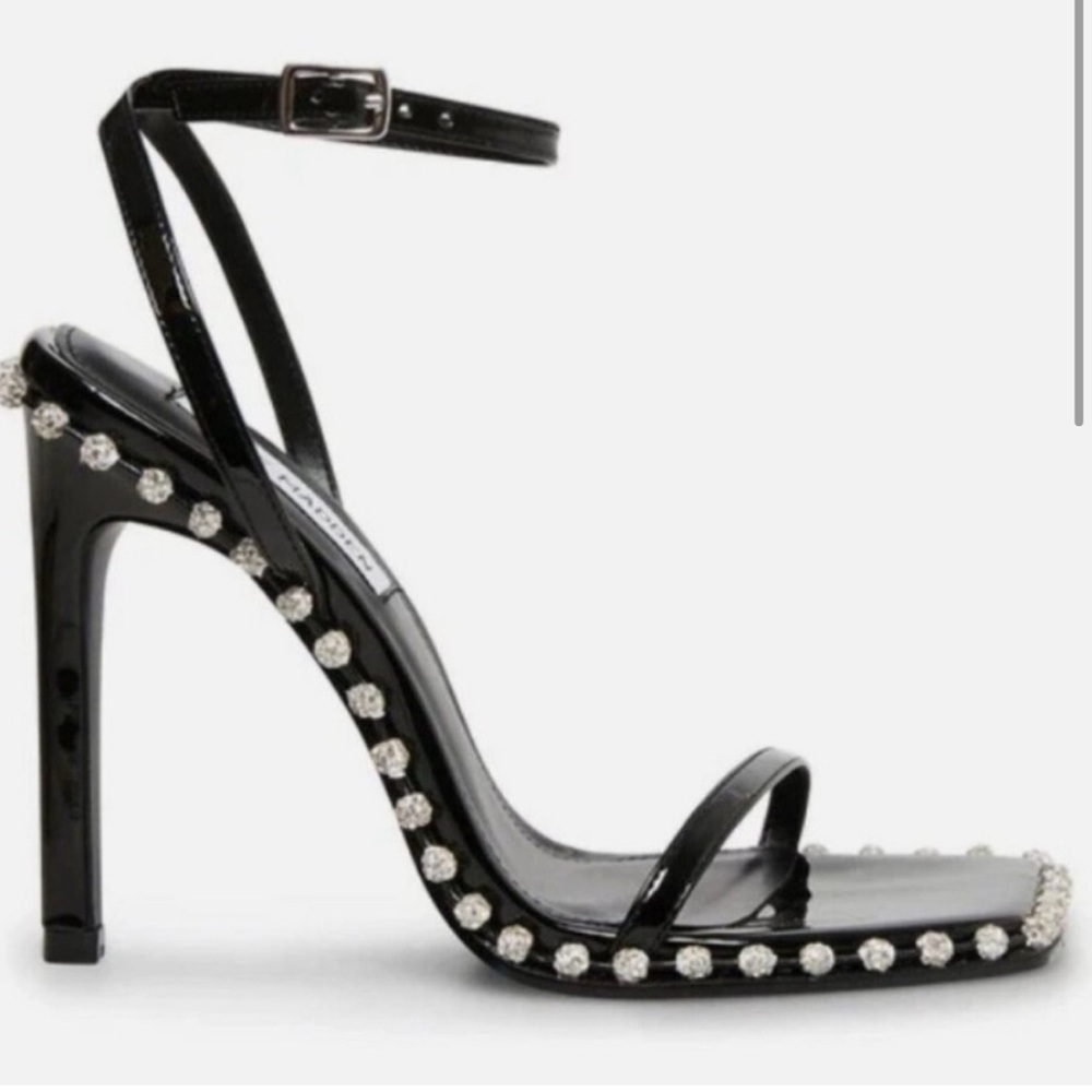 Steve Madden black heel with crystal outline detail